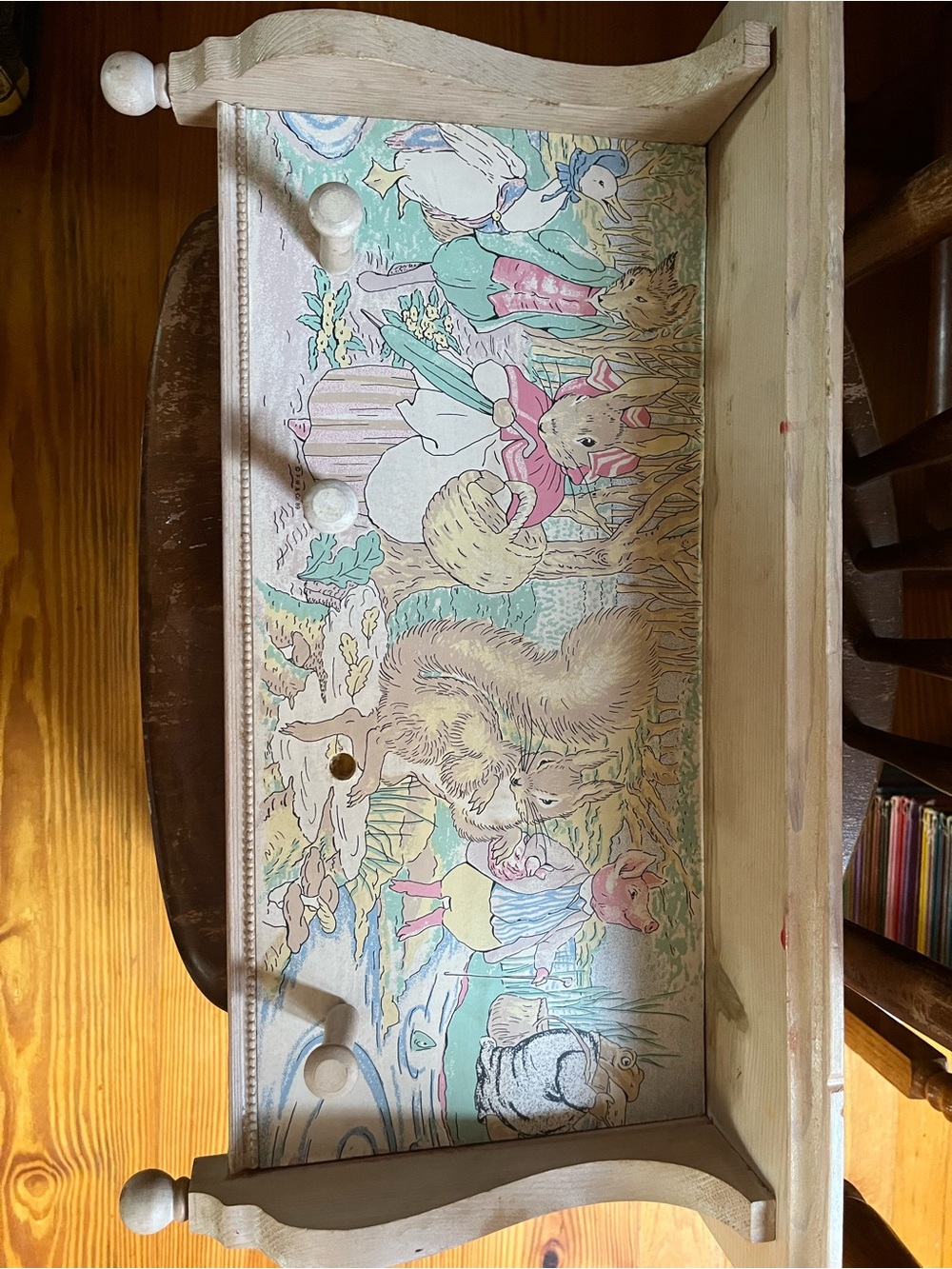 Vintage beatrix potter shelf / hat or coat rack